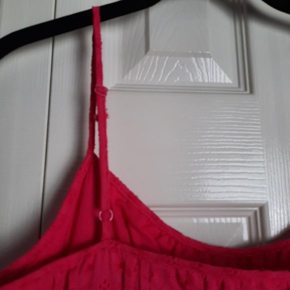 NWT HP⭐ Ann Taylor Petite Eyelet Lace Fuchsia Hot Pink Sundress Size 10P - Picture 4 of 7